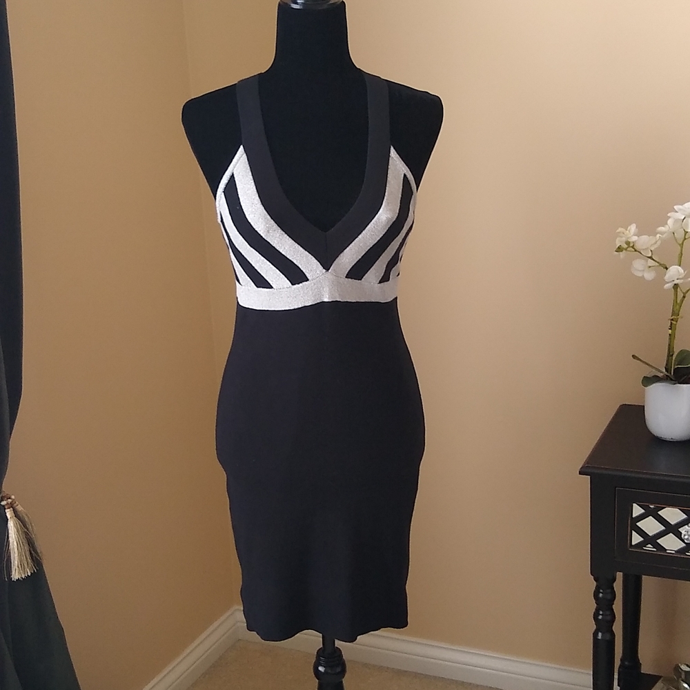 BEBE SPORT 2 Piece Set Dress with Matching Sweater Dress Size L Sweater Size M